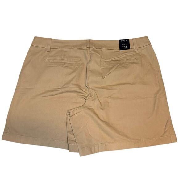 J.Crew City Fit Light Khaki Chino Shorts Size 16 NWT 7” Inseam Casual - Picture 2 of 5